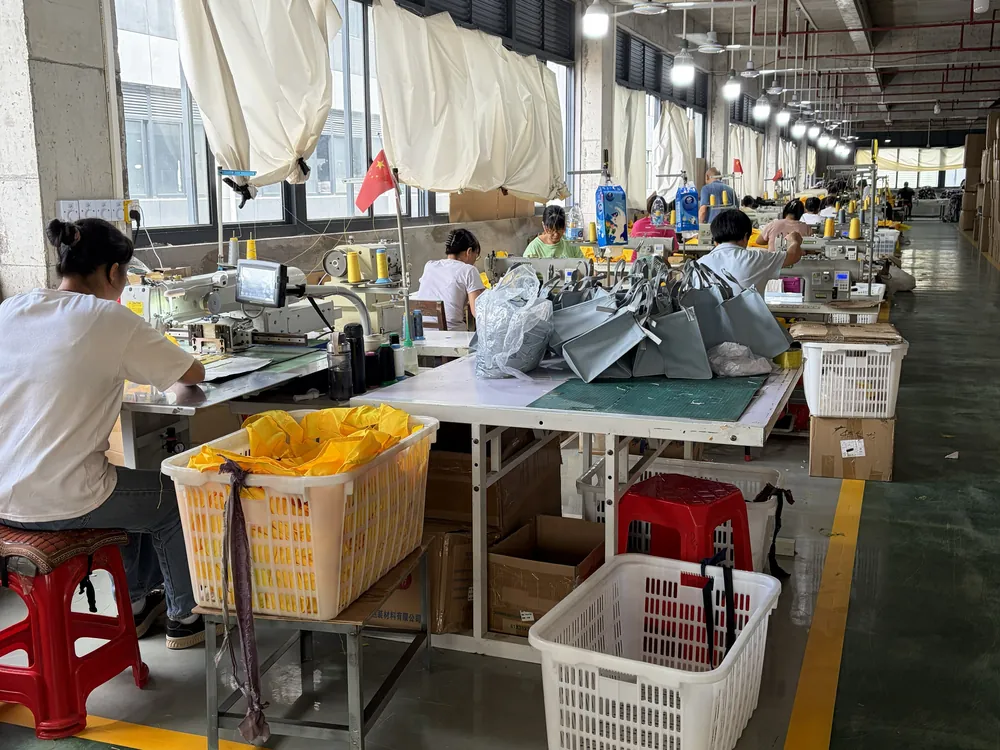 Sewing line - main assembly at an industrial sewing machine